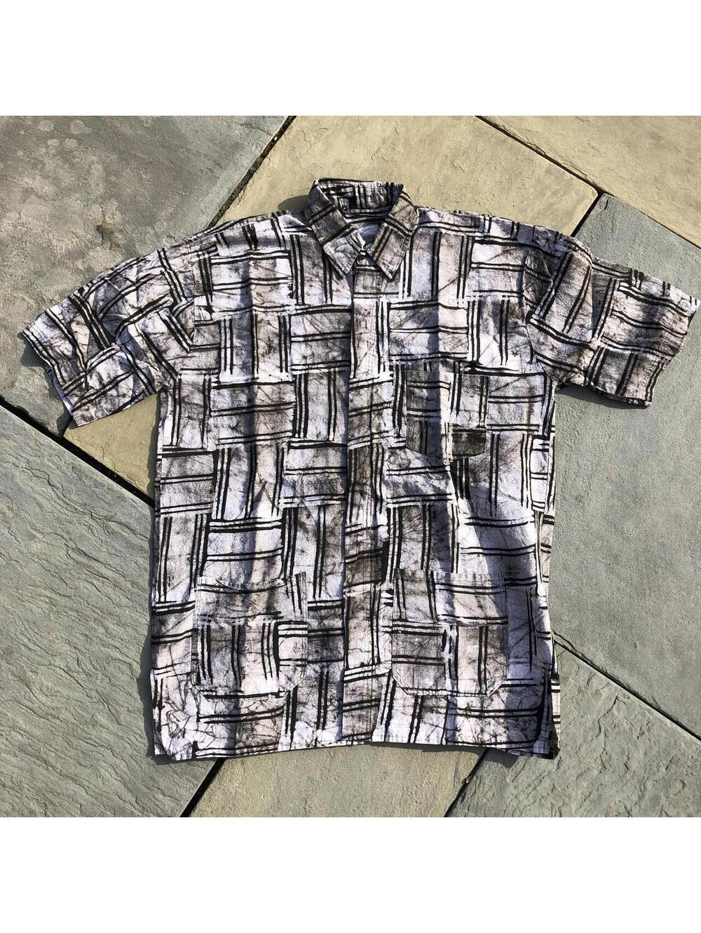 Men's Black and Grey Shirt